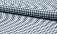 100% Cotton Poplin Denim Fabric Craft Material SMALL CHECK - MID JEANS